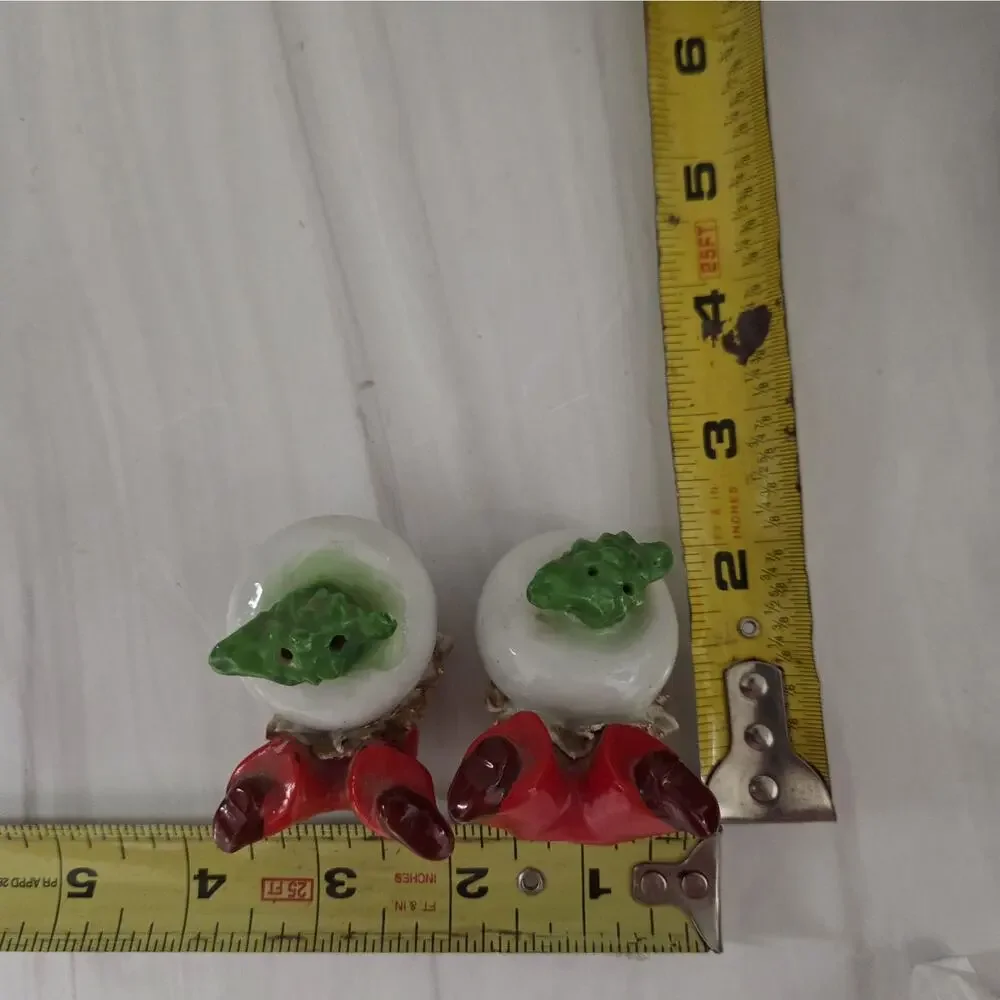 Vintage Japan Anthropomorphic Radish Turnip Salt Pepper Shakers MCM Kitsch